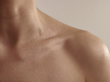 woman's bare neck area