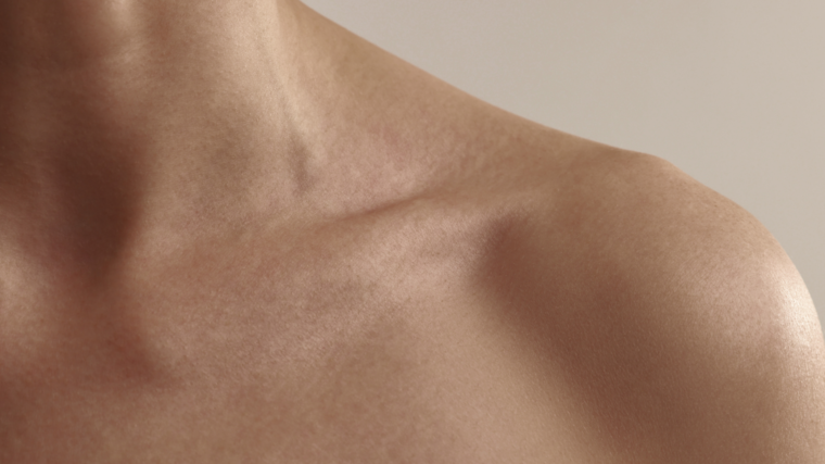 woman's bare neck area